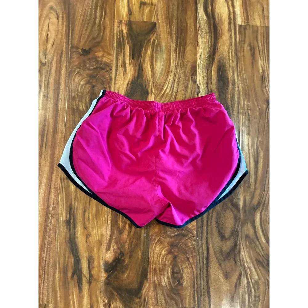 Nike Dri-FIT‎ Tempo Running Shorts Pink White Black Trim Womens Medium